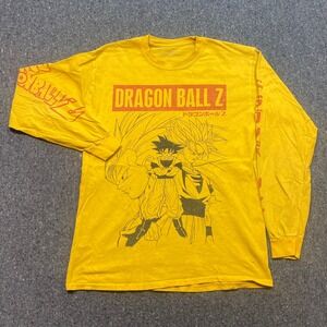 Dragon Ball‎ Z TShirt Sz S Mens Yellow Streetwear Goku Gohan Long Sleeve Graphic